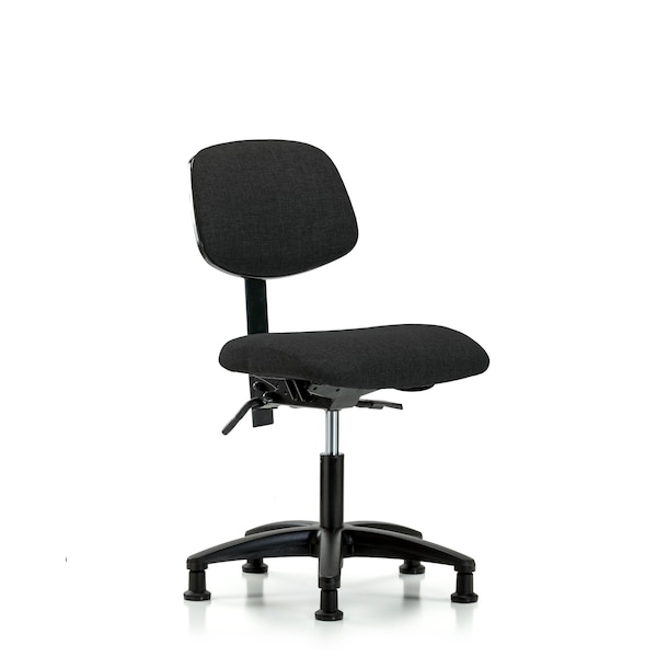 Desk Chair Desk Chair, Fabric, Glides, Blk, No Arms, 19" to 24" Height, Fabric, Black