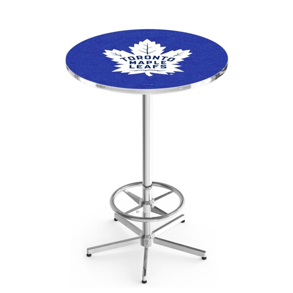 42" Chrome Toronto Maple Leafs Pub Table, 36" dia. Top