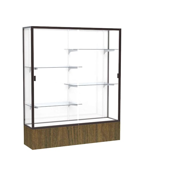 Floor Display Case 60x72x16, White, Dark Bronze