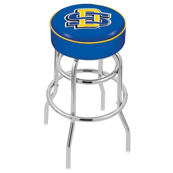 25" South Dakota State Cushion Seat, 2-Ring Chrome Swivel Bar Stool