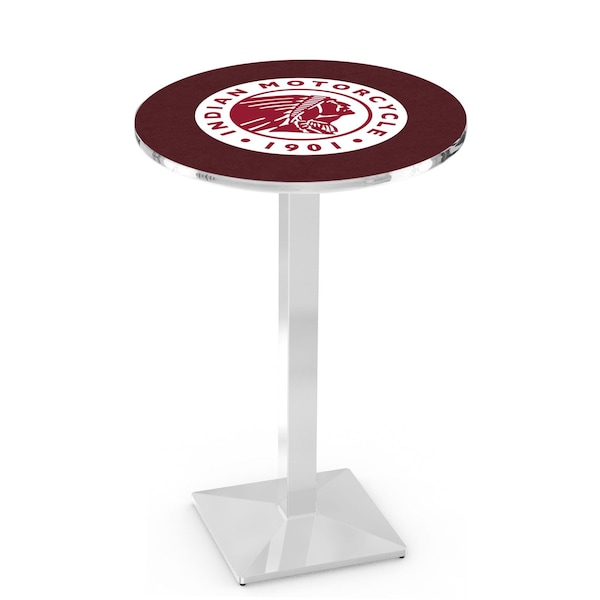 42" Chrome Indian Motorcycle Pub Table, 36" dia. Top