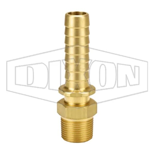 Boss Hose Stem, 3/4 in, MNPT x Hose Shank, Brass, Domestic