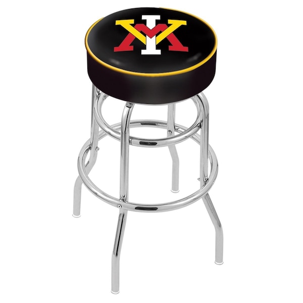 25" Virginia Military Inst Cushion Seat, 2-Ring Chrome Swivel Bar Stool