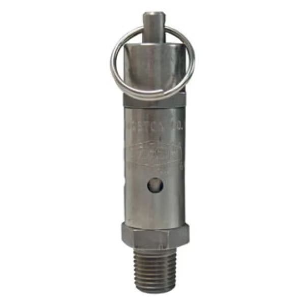 Standard Safety Pop-Off Valve, 1/4 in, MNPT, 112 SCFM, Stainless Steel Body