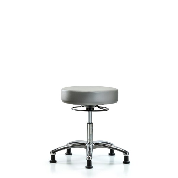 Vinyl Stool, Chrome, Desk, Glides, Sterling