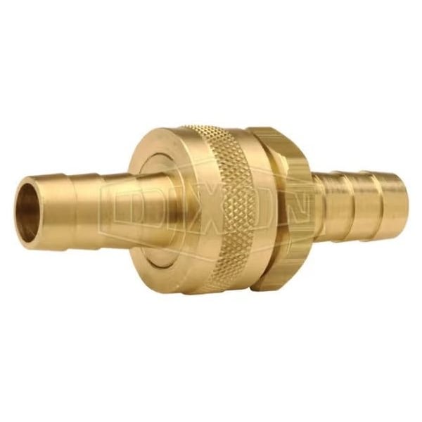 Short Shank Coupling with Round Nut, 1/2 in x 3/4-11-1/2 Nominal, Hose Barb x GHT End Style, 2.95 in