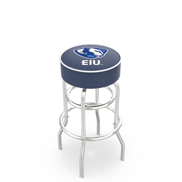 25" Eastern Illinois Cushion Seat, 2-Ring Chrome Swivel Bar Stool