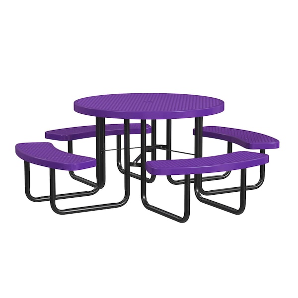 Round Portable Picnic Table, Purple, 46 in