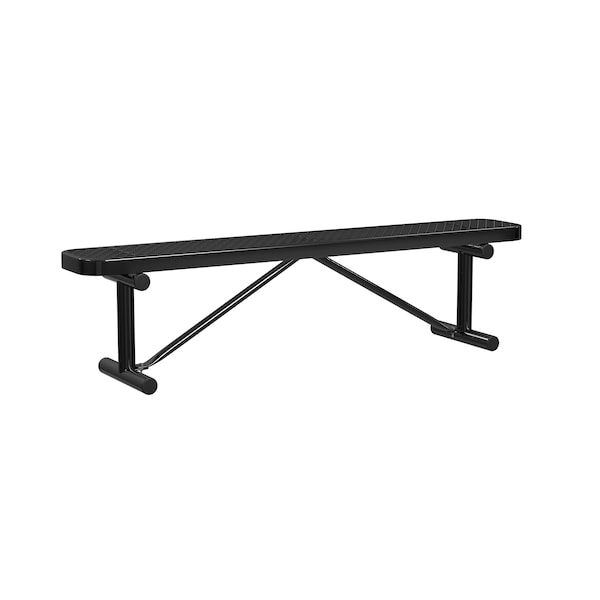 Leisure Craft 6 FT Outdoor Bench without Back, Portable, Black