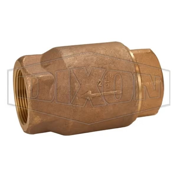 Ball Cone Check Valve, 2-1/2 in Nominal, FNPT Connection End Style, Brass Body, PTFE Seat Softgoods,