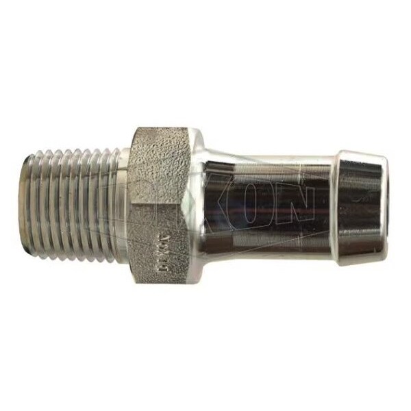 King Hex Nipple, 1/4-18 x 1/2 in Nominal, MNPT x Hose, Steel, Plated, Domestic