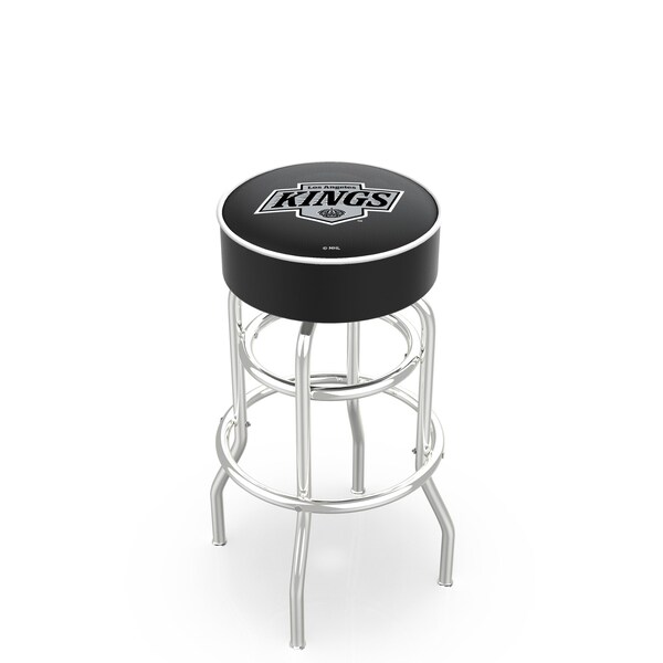 25" Los Angeles Kings Cushion Seat, 2-Ring Chrome Swivel Bar Stool