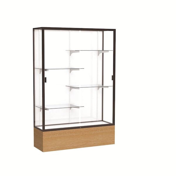 Floor Display Case 48x72x16, White, Dark Bronze