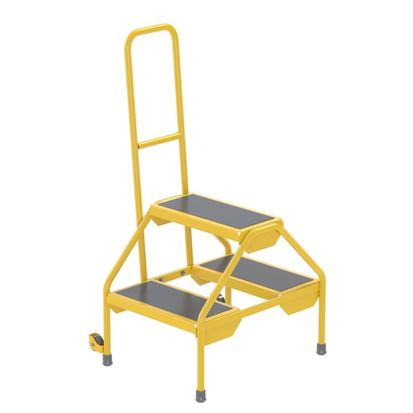 Stepladder, 2 Steps, 42 Overall Height, Steel, Yellow