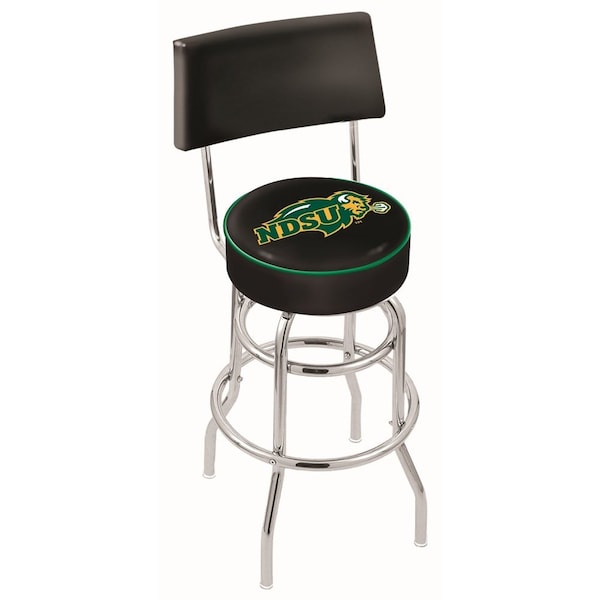 25" Chrome 2-Ring North Dakota State Swivel Bar Stool, Back