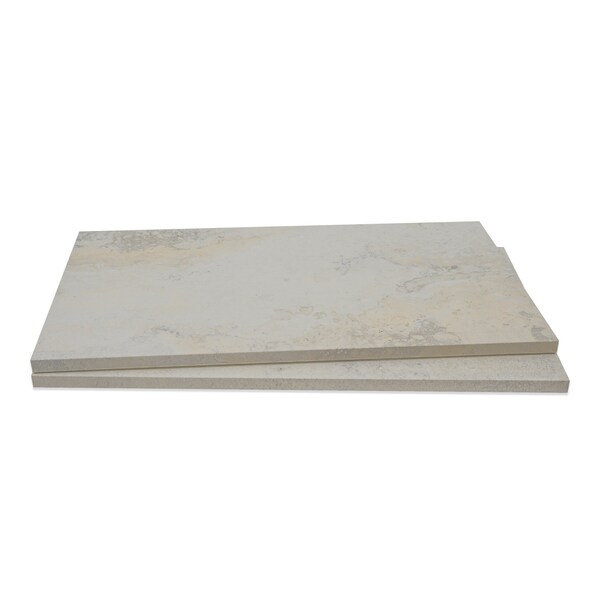 Livingstyle Travertino 13 X 24 Matte Porcelain Pool Coping Eased Edge, 2PK