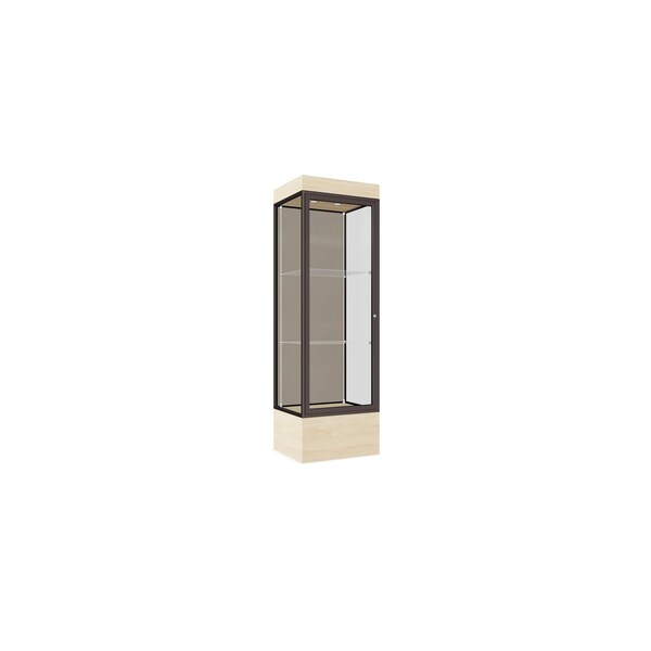 Lighted Floor Display Case 24x76x20, 12" Base, Bronze