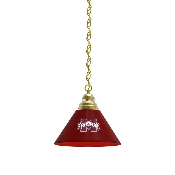 Mississippi State Pendant Light, Brass Fixture