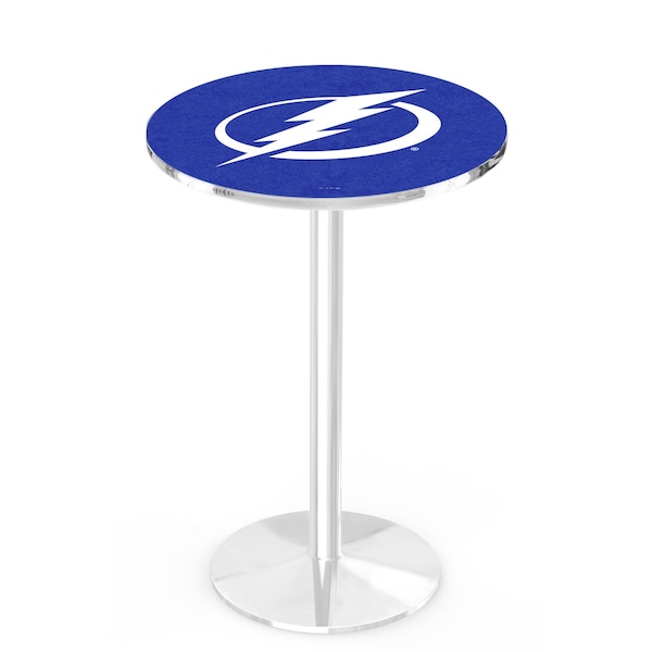 42" Chrome Tampa Bay Lightning Pub Table, 36" dia. Top
