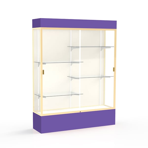 Lighted Floor Display Case 60x80x16, Plaque, Champange