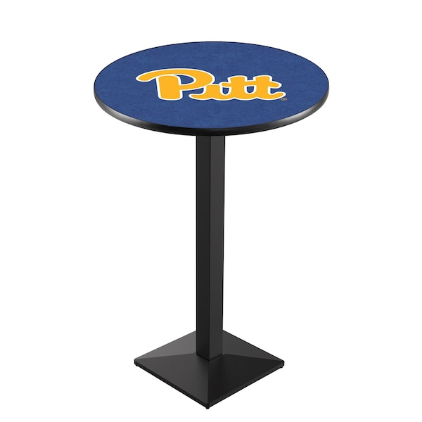 42" Blk Wrinkle Pitt Pub Table, 36" dia. Top