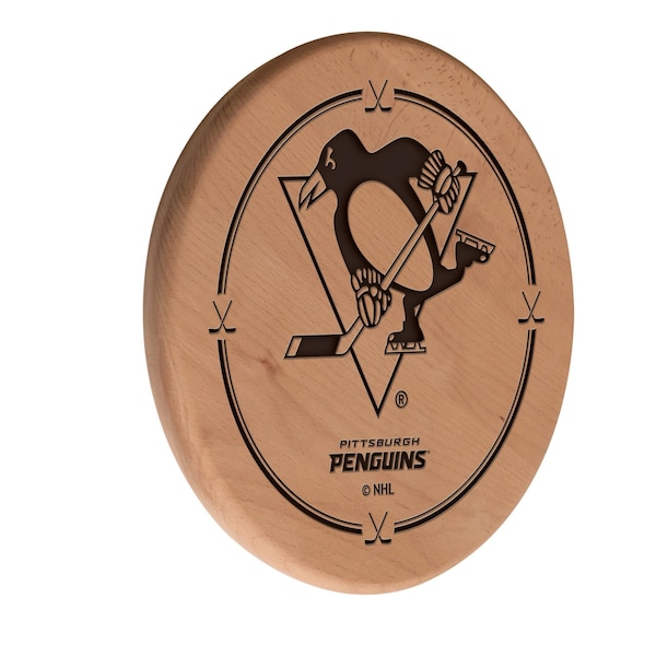Pittsburgh Penguins 13" Laser Engraved Solid Wood Sign