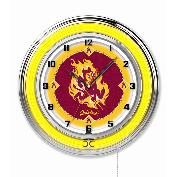 Arizona State University Double Neon 19" Clock Sparky