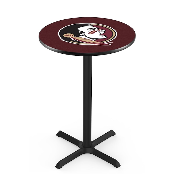42" Blk Wrinkle Florida State (Head) Pub Table, 36" dia. Top