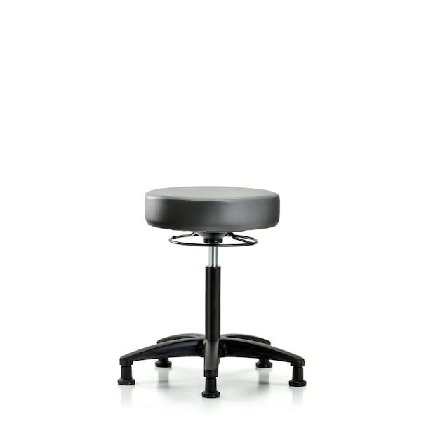 Vinyl Stool, Med Bench, Glides, Sterling