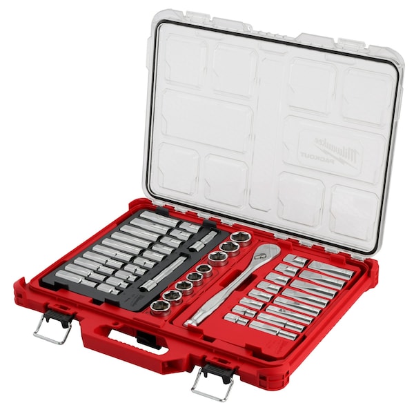 47pc 1/2" Drive Ratchet & Socket Set with PACKOUT Low-Profile Organizer