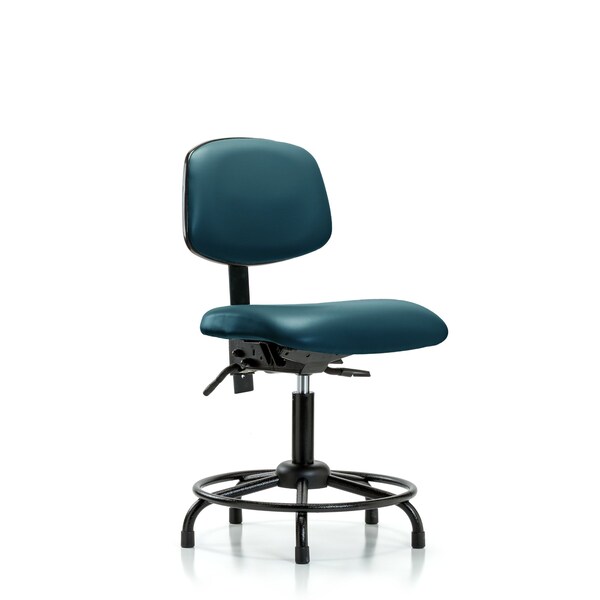 Vinyl Chair, Desk, Round Tube Base, Glides, Royal