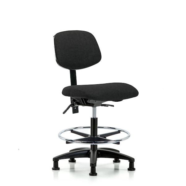 Chair, Fabric, Med Bench, CF Glides, Blk, No Arms, 22" to 29" Height, Black
