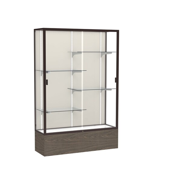 Floor Display Case 48x72x16, Plaque, Dark Bronze