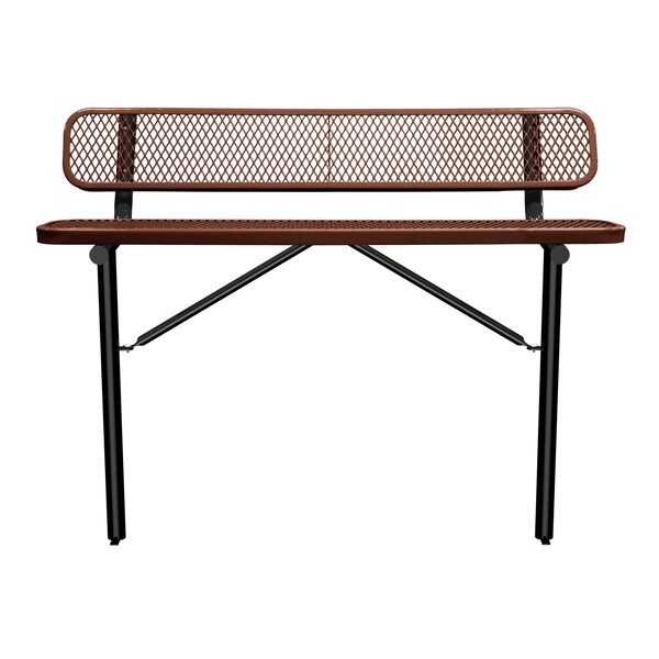 Bench/Back, Ingroud Mount, 6ft., Brown