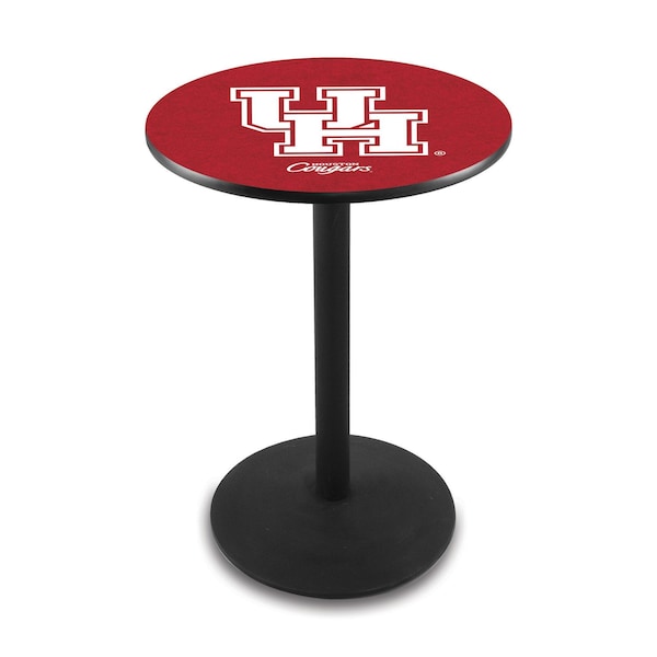 42" Blk Wrinkle Houston Pub Table, 36" dia. Top