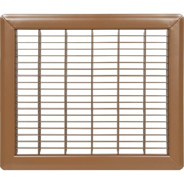 Air Grille, 12 in L, 14 in W, Steel, Brown