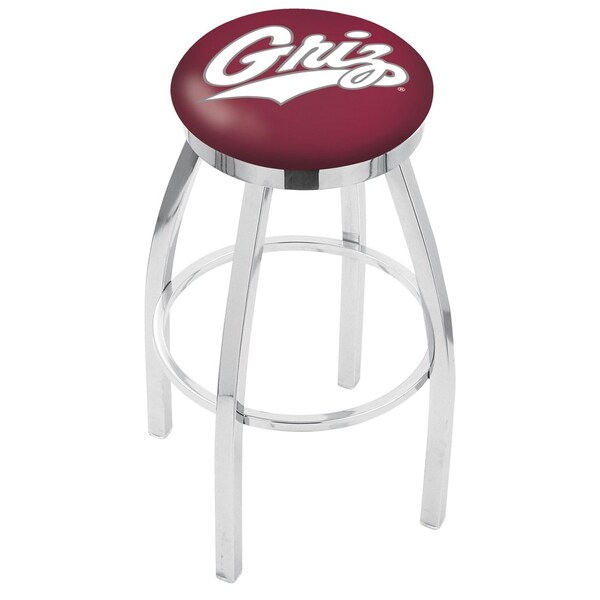 25" Chrome Montana Swivel Bar Stool, Accent Ring