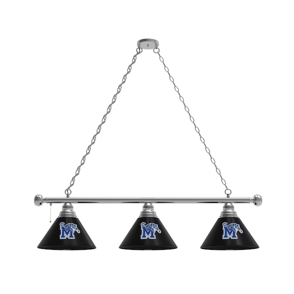 Memphis 3 Shade Billiard Light, Chrome Fixture
