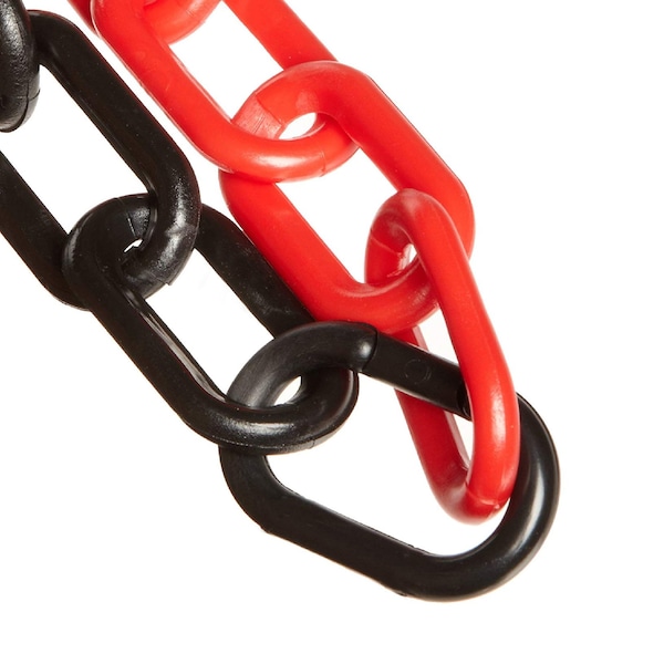 2" x 100' Red/Black Plastic Safety Chain