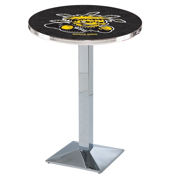42" Chrome Wichita State Pub Table, 36" dia. Top