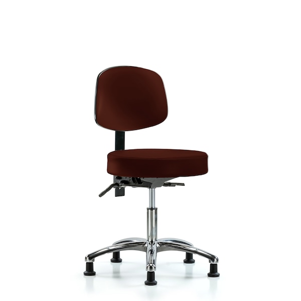 Desk Stool, Vin, Bk Chrome, Tilt, Gld, Burg