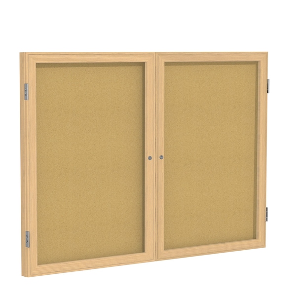 Enclosed Cork Bulletin Board 48"x60", 2 Door
