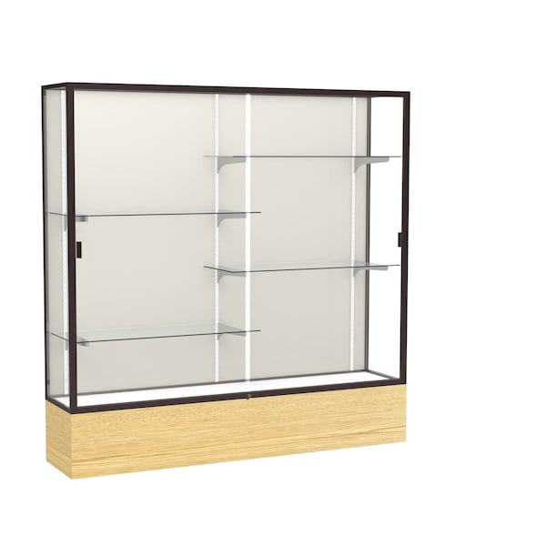 Floor Display Case 72x72x16, Plaque, Dark Bronze