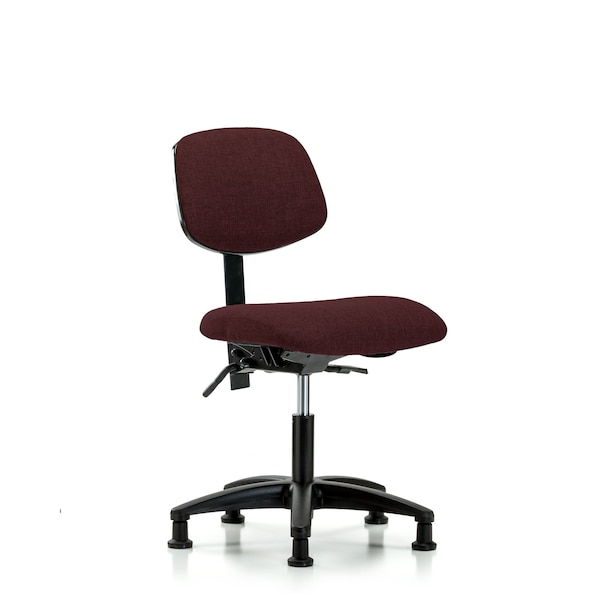 Desk Chair Desk Chair, Fabric, Glides, Bur, No Arms, 19" to 24" Height, Fabric, Burgundy