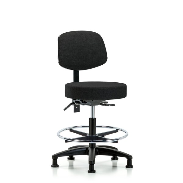 Bech Stool, Med, Fab, Bk, Tilt, CF, Gld, Blk