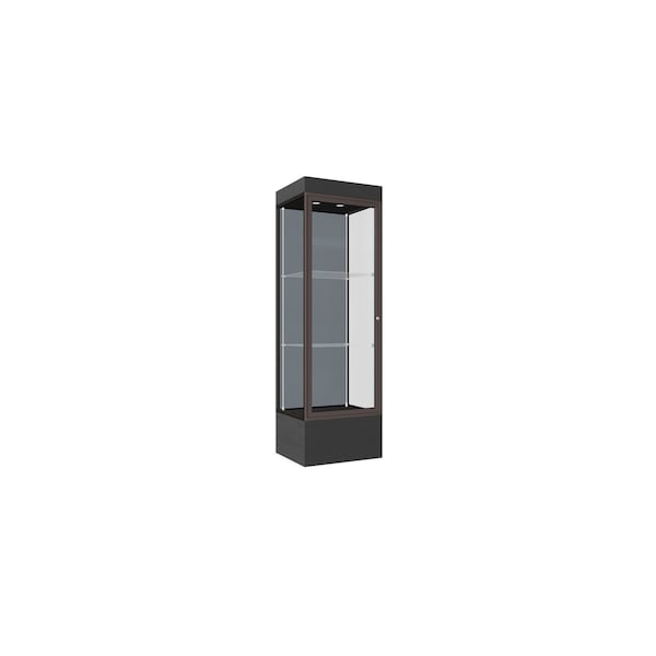 Lighted Floor Display Case 24x76x20, 12" Base, Bronze