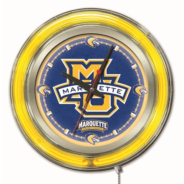 Marquette University Double Neon 15" Clock