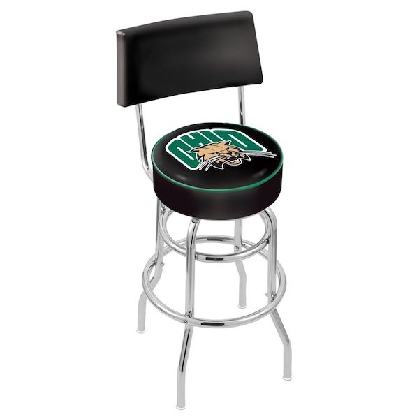 25" Chrome 2-Ring Ohio University Swivel Bar Stool, Back