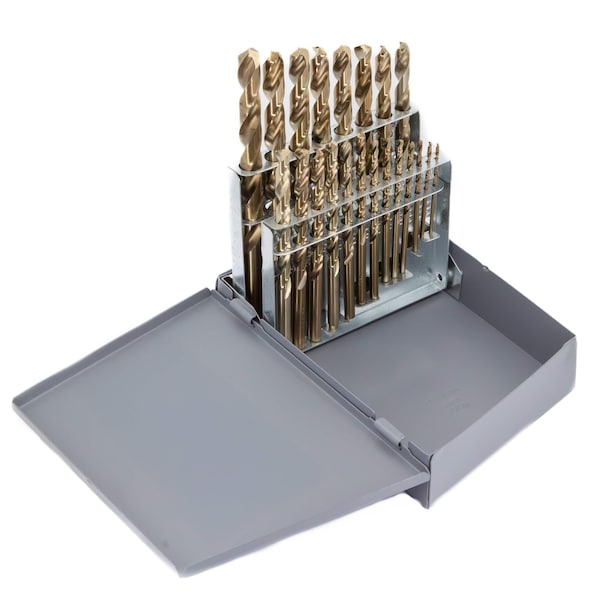 21 Piece Cobalt Jobber Length Drill Bit Set, 1/16" - 3/8", D/ACO Series