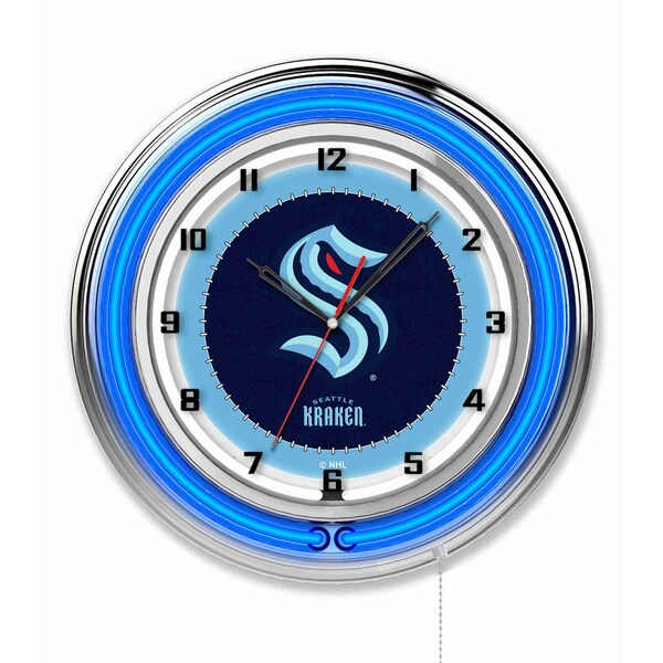 Officially Licensed Seattle Kraken Double Neon 19" Clock